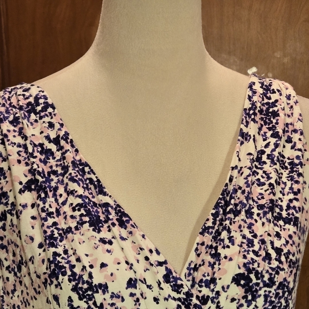Alfani Maxi Dress Loungewear Sleeveless Pink Purple White Mottled Spots Women L - Picture 8 of 15